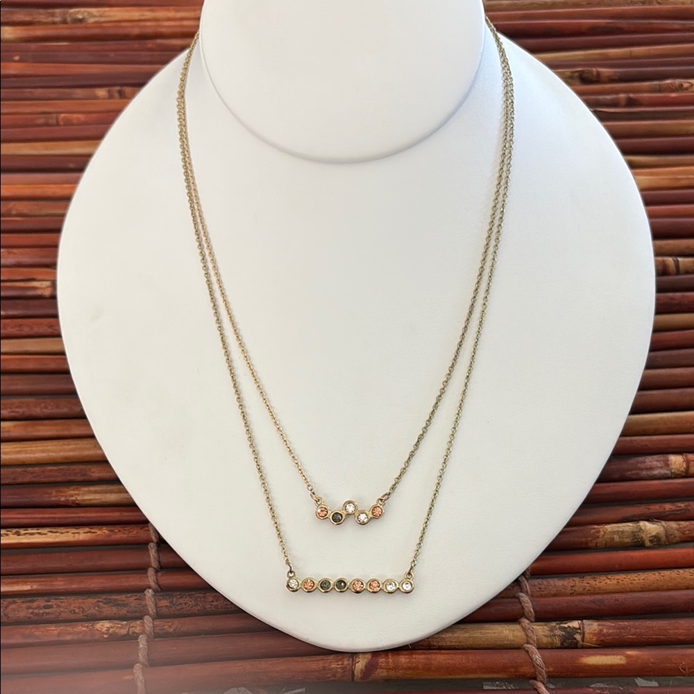 LOFT Gold Layered Necklace Set Minimalist Design